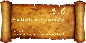 Vertheimer Osszián névjegykártya
