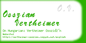 osszian vertheimer business card